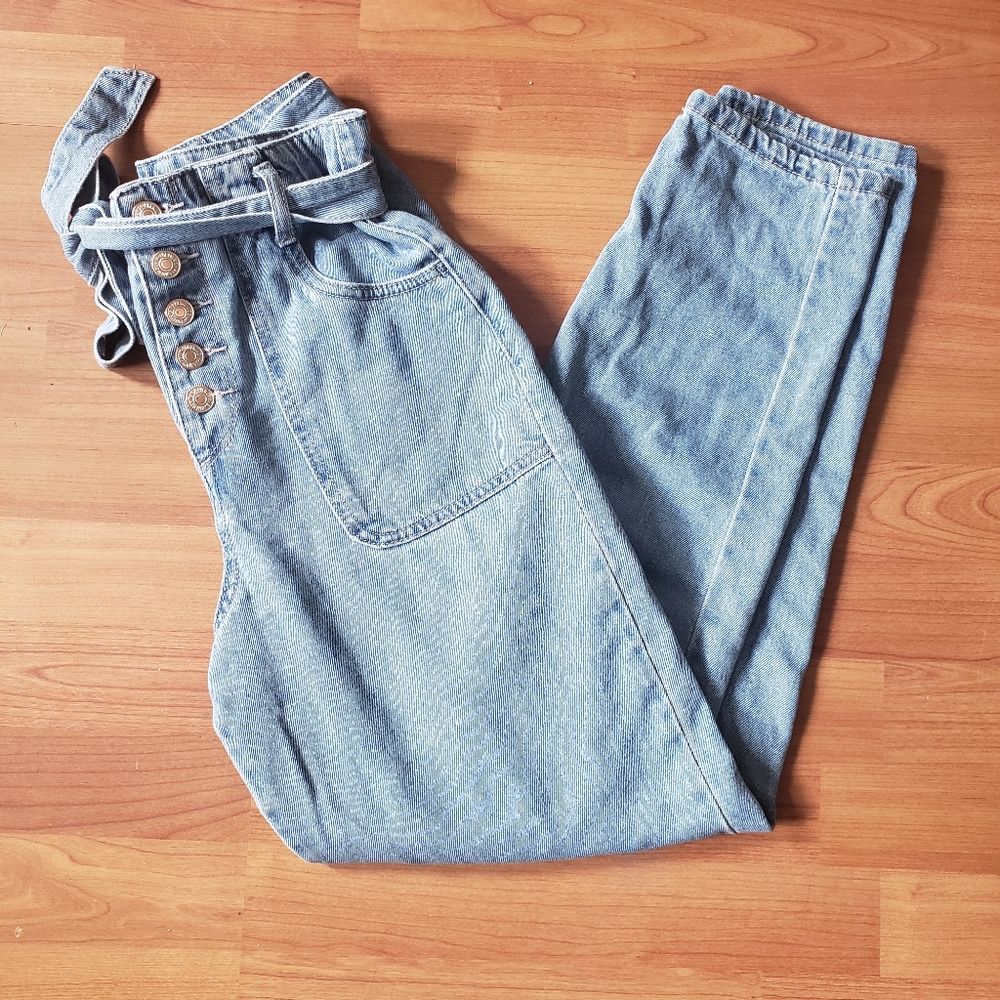 Forever 21 Belted Button Down Jeans